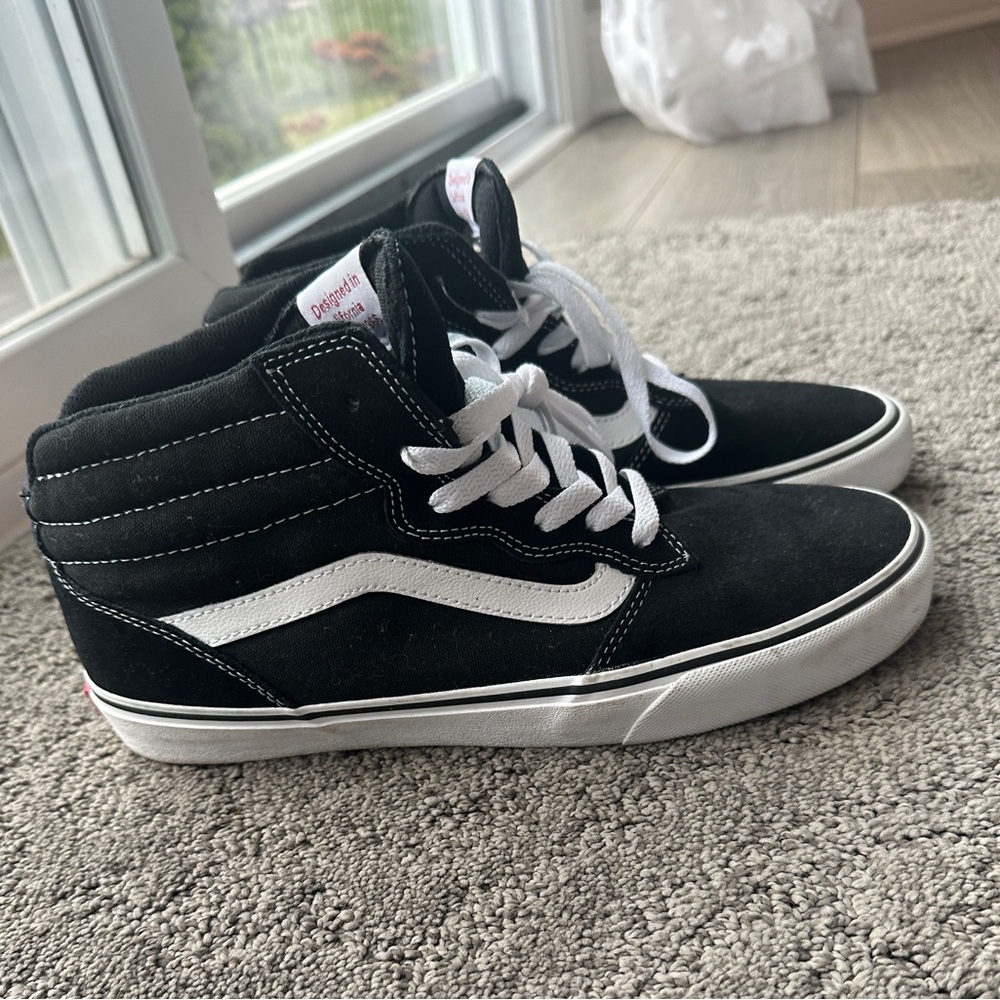 Vans Black and White High-Top Sneakers